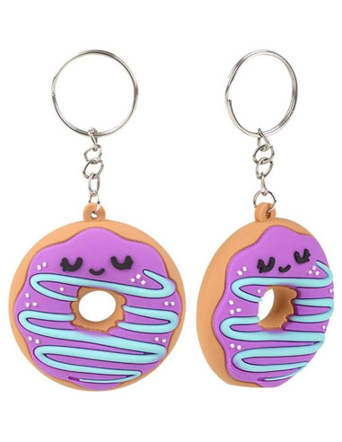 Llavero de Donut Textura de Goma La Compañía Dreidel Paquete de 4