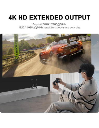 Adaptador HDMI a USB-C 4K 60Hz porpen V278A para Gafas AR