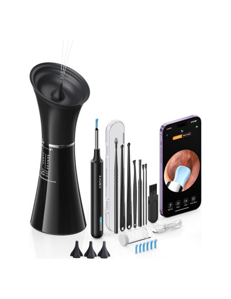 Kit de Limpieza de Oídos KAUGIC con Cámara y Irrigador Kit de Limpieza de Oídos KAUGIC con Cámara y Irrigador