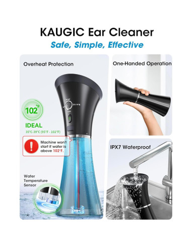 Kit de Limpieza de Oídos KAUGIC con Cámara y Irrigador