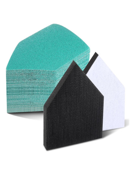 80 Hojas Papel de Lija Triangular 80-240 Grano + 2 Almohadillas 80 Hojas Papel de Lija Triangular 80-240 Grano + 2 Almohadillas