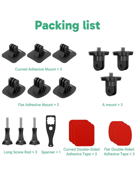 Kit de Montaje Adhesivo AKASO para Casco - Compatible con GoPro y Más Kit de Montaje Adhesivo AKASO para Casco - Compatible con GoPro y Más
