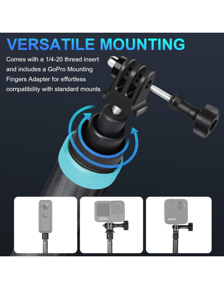 Selfie Stick Extensible 36cm a 3m Fibra de Carbono Qishang Selfie Stick Extensible 36cm a 3m Fibra de Carbono Qishang