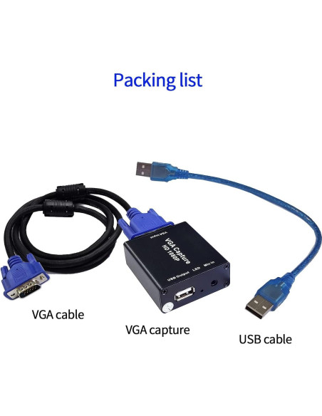 Tarjeta de Captura de Video Pomiacam VGA a USB2.0 1080P Tarjeta de Captura de Video Pomiacam VGA a USB2.0 1080P