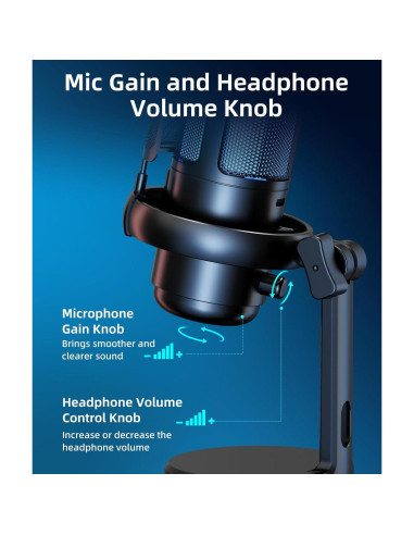Micrófono USB NJSJ ME6P para PC, PS4, PS5, con RGB