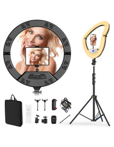 Luz de Anillo LED 22" Auriani con Trípode 75" Plegable