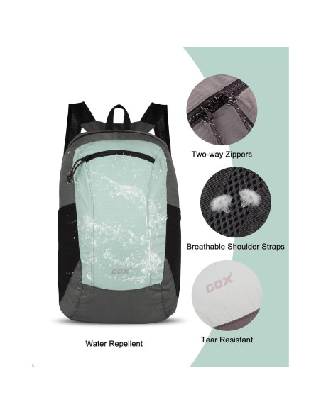 Mochila Plegable 20L Gox Jade para Viajes y Camping