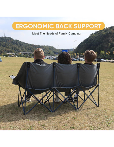 Silla de Camping Plegable Northroad Loveseat 3 Personas 408kg Silla de Camping Plegable Northroad Loveseat 3 Personas 408kg