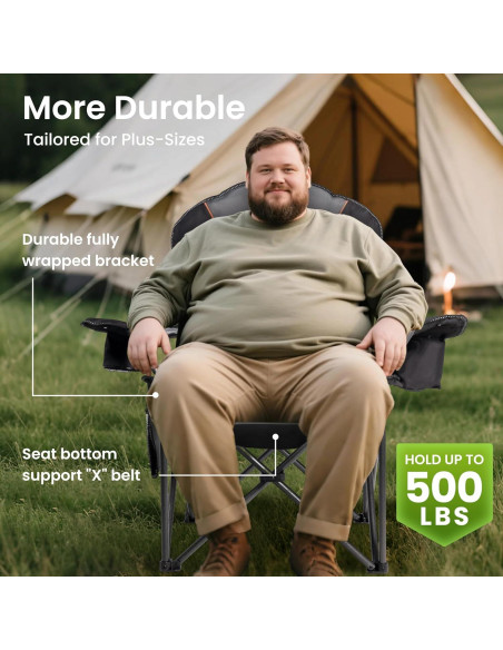 Silla de Camping Plegable Foristrail 500LB con Enfriador Silla de Camping Plegable Foristrail 500LB con Enfriador