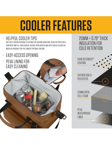 Nevera Aislada Carhartt Bluestone 9.07 kg Resistente al Agua