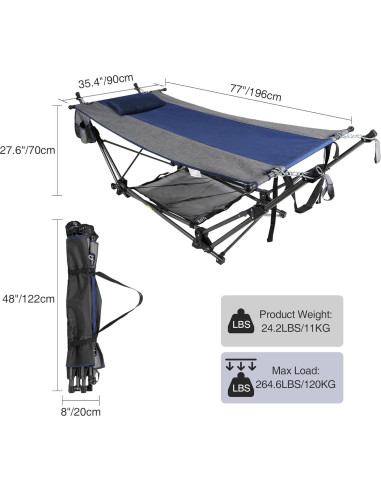 Hamaca Plegable Portátil RedSwing con Soporte y Almohada