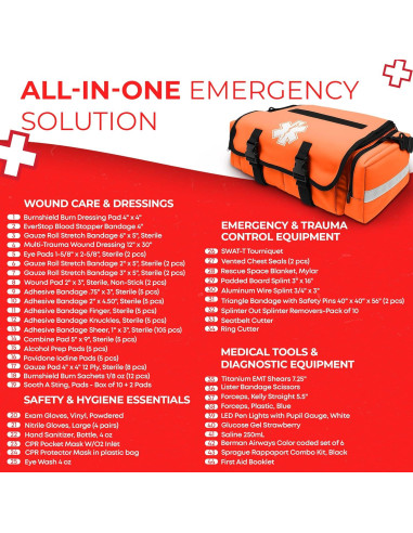 Kit Médico Táctico de Trauma EMT Ever Ready - 174 Suministros
