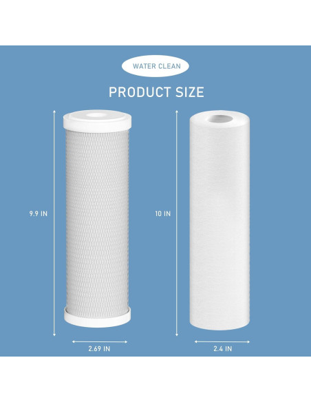 Filtros de Agua Externos Beech Lane 2.5" x 10" - 2 Piezas Filtros de Agua Externos Beech Lane 2.5" x 10" - 2 Piezas