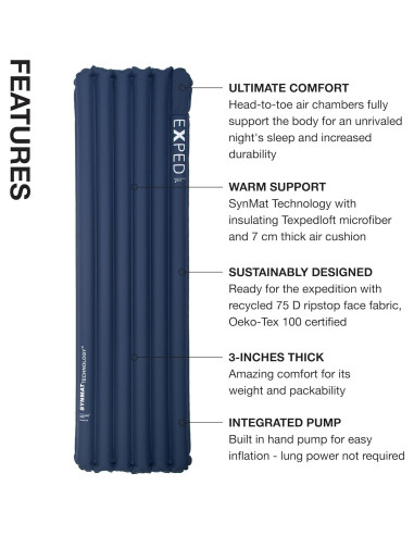 Almohadilla para dormir Exped Versa 4R - Azul, 15C, Mediana