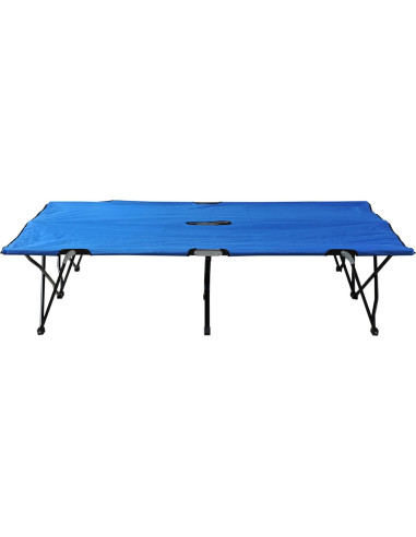 Cama Plegable para 2 Personas 193x125 cm Azul - Portátil para Acampar
