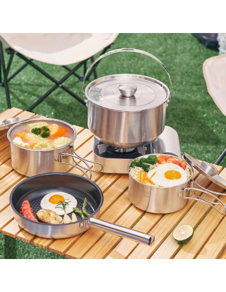 Juego de Utensilios de Cocina para Camping Jorunhe 4 Piezas Juego de Utensilios de Cocina para Camping Jorunhe 4 Piezas
