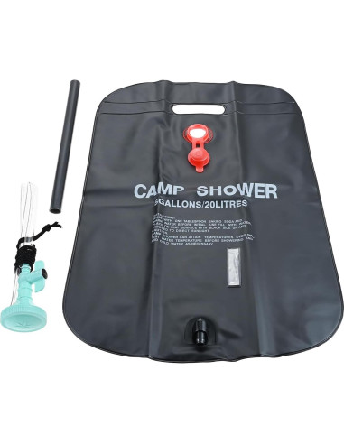 Bolsa de Ducha Solar MUXSAM 20L con Manguera y Cabezal Ajustable
