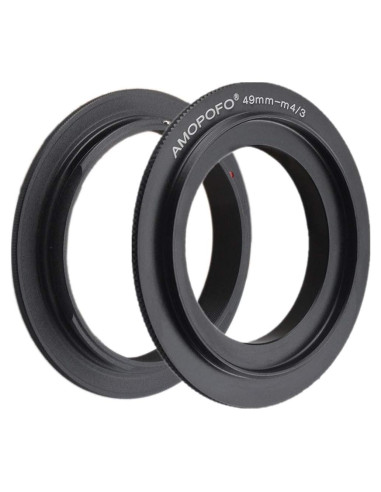 Anillo Adaptador Inverso Macro AMOPOFO 49mm para Cámaras M4/3 y DSLR