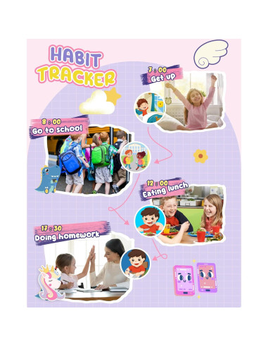 Teléfono Juguete UCIDCI Rosa con Doble Cámara y Juegos 3-7 Años