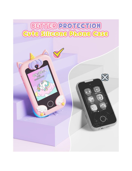 Teléfono Juguete UCIDCI Rosa con Doble Cámara y Juegos 3-7 Años Teléfono Juguete UCIDCI Rosa con Doble Cámara y Juegos 3-7 Años