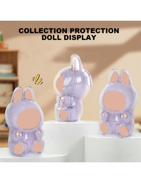 Funda Protectora Acrílica YEYOKE para Muñeca LABUBU - 16 cm Funda Protectora Acrílica YEYOKE para Muñeca LABUBU - 16 cm