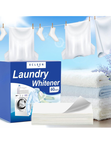 Hojas Blanqueadoras Xcleen 60 Unidades, Sin Cloro y Fragancia