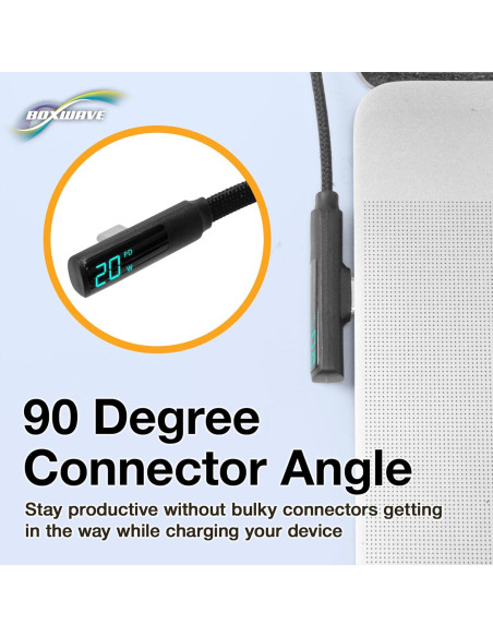 Cable USB-C a USB-C BoxWave 1.2m 100W con Display de Potencia Cable USB-C a USB-C BoxWave 1.2m 100W con Display de Potencia