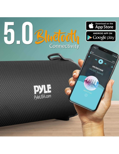 Altavoz Boombox Bluetooth PyleUsa PBMSPG2BK 17W Portátil