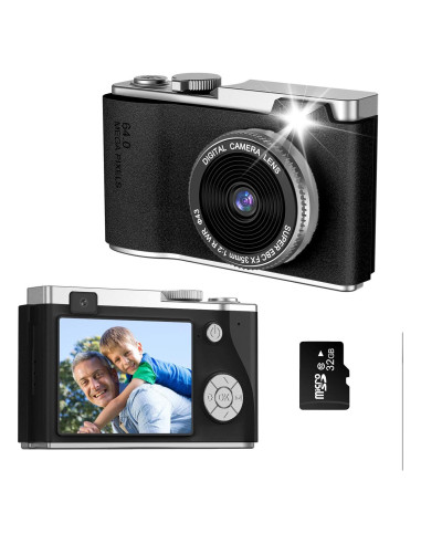Cámara Digital Compacta Weleecty A5000 48MP FHD 1080p Negro