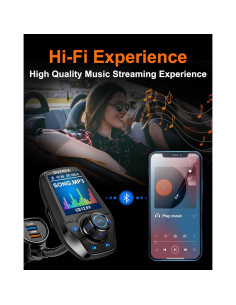 Transmisor FM Bluetooth Guanda RM100 con Carga Rápida 18W 2