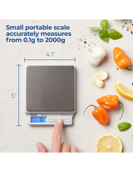 Báscula de Cocina Digital American Weigh 2kg x 0.1g Plata Báscula de Cocina Digital American Weigh 2kg x 0.1g Plata