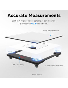 Escala de Peso Digital Arboleaf 181 kg Alta Precisión LED 2