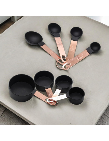 Set de Tazas y Cucharas Medidoras BdiliUSA 8PCS Negro Set de Tazas y Cucharas Medidoras BdiliUSA 8PCS Negro