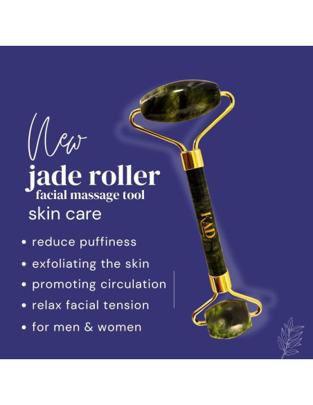 Rodillo Facial KAD Jade Natural 100% Anti-Envejecimiento 14.2cm Rodillo Facial KAD Jade Natural 100% Anti-Envejecimiento 14.2cm