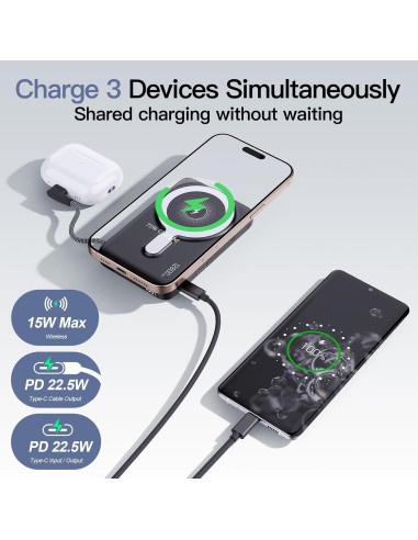 Banco de Poder Magnético Inalámbrico 12800mAh SHENZHEN M3
