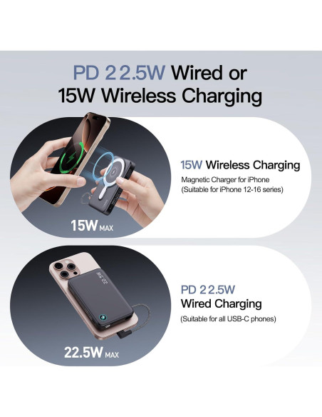 Banco de Poder Magnético Inalámbrico 12800mAh SHENZHEN M3 Banco de Poder Magnético Inalámbrico 12800mAh SHENZHEN M3