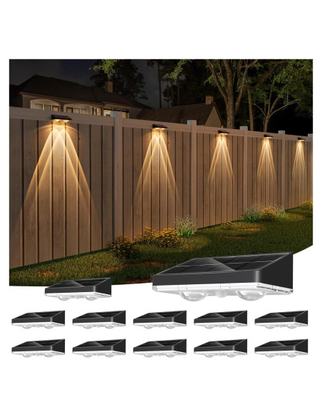 Luces Solares NIORSUN para Cercas, Paquete de 12, IP65 Luces Solares NIORSUN para Cercas, Paquete de 12, IP65