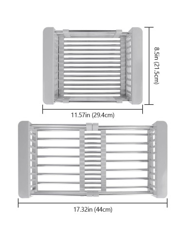 Estante Expandible para Secar Platos LUEXBOX Acero Inoxidable Gris