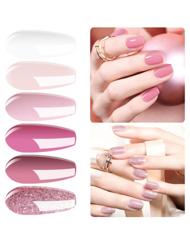 Kit de Uñas Vishine con Lámpara UV LED 48W y 6 Esmaltes