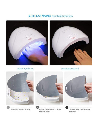 Kit de Uñas Vishine con Lámpara UV LED 48W y 6 Esmaltes