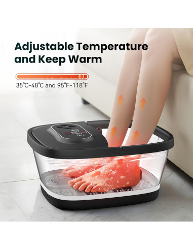 Spa de pies Snailax SL-5406 con calor y masaje 34.5x11.5cm