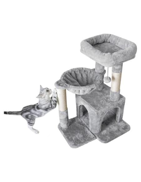 Árbol para Gatos Pesofer Gris Claro con Poste de Rascado 73.66cm Árbol para Gatos Pesofer Gris Claro con Poste de Rascado 73.66cm