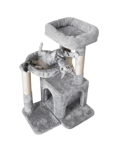 Árbol para Gatos Pesofer Gris Claro con Poste de Rascado 73.66cm Árbol para Gatos Pesofer Gris Claro con Poste de Rascado 73.66cm