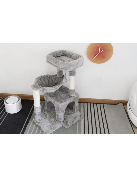 Árbol para Gatos Pesofer Gris Claro con Poste de Rascado 73.66cm Árbol para Gatos Pesofer Gris Claro con Poste de Rascado 73.66cm