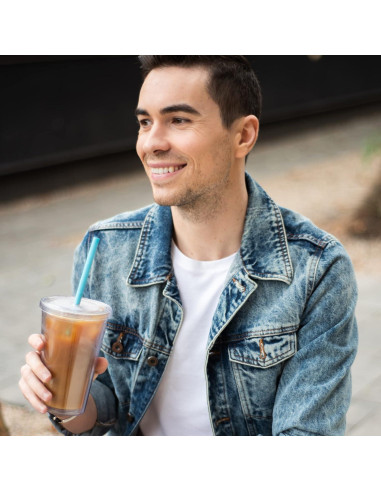 Pajitas de Silicona Reutilizables GIR 2-Pack con Estuche y Limpiador