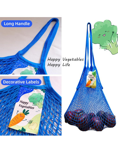 Bolsas de Malla Reutilizables Verduras Felices - 2 Piezas
