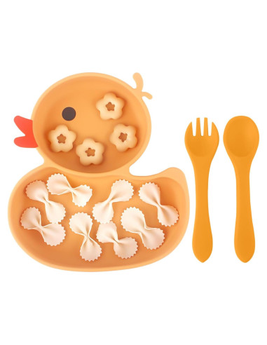 Plato Dividido para Bebés Qshare en Forma de Pato Antideslizante