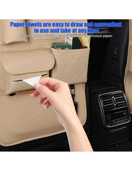 Organizador de Asiento Trasero de Coche TNAIYH 2PCS Beige Organizador de Asiento Trasero de Coche TNAIYH 2PCS Beige
