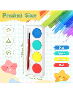 Set de Pintura Acuarela Mini Motipuns - 100 Unidades, 4 Colores 2