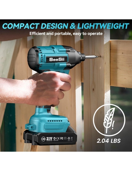 Destornillador de Impacto Inalámbrico Seesii QH150 21V 180 Nm Destornillador de Impacto Inalámbrico Seesii QH150 21V 180 Nm